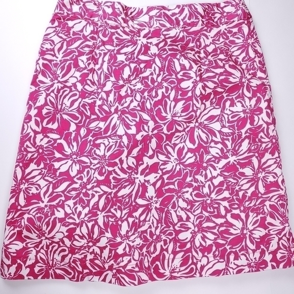 Worthington Stretch Pink White Floral Skirt Sz 12 - Picture 11 of 15